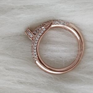 Rose gold nail crystal ring